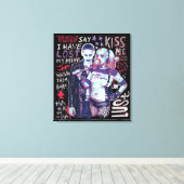 Suicide Squad | Joker & Harley Typografie Foto Canvas Afdruk (Insitu (Houten vloer))