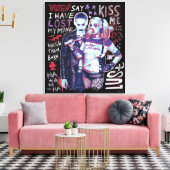 Suicide Squad | Joker & Harley Typografie Foto Canvas Afdruk (Insitu (Woonkamer))
