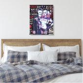Suicide Squad | Joker & Harley Typografie Foto Canvas Afdruk (Insitu (Slaapkamer))