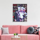 Suicide Squad | Joker & Harley Typografie Foto Canvas Afdruk (Insitu (Woonkamer))