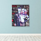 Suicide Squad | Joker & Harley Typografie Foto Canvas Afdruk (Insitu (Houten vloer))