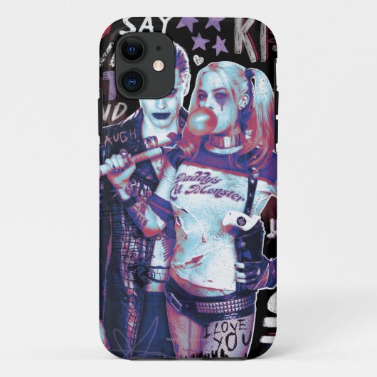 Suicide Squad | Joker & Harley Typografie Foto Case-Mate iPhone Case (Achterkant)