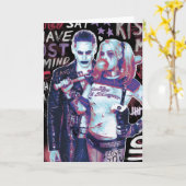 Suicide Squad | Joker & Harley Typografie Foto Kaart (Gele Bloem)
