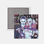 Suicide Squad | Joker & Harley Typografie Foto Magneet (Voorkant / Achterkant)