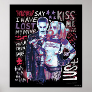 Suicide Squad   Joker & Harley Typografie Foto Poster