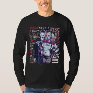 Suicide Squad Joker & Harley Typografie Foto T-shirt