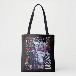 Suicide Squad   Joker & Harley Typografie Foto Tote Bag