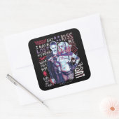 Suicide Squad | Joker & Harley Typografie Foto Vierkante Sticker (Envelop)