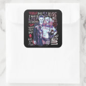 Suicide Squad | Joker & Harley Typografie Foto Vierkante Sticker (Tas)