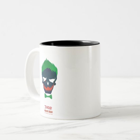 Suicide Squad | Joker Head-pictogram Tweekleurige Koffiemok (Voorkant links)