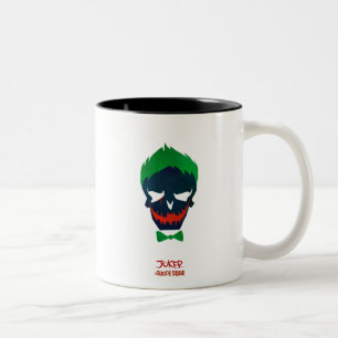 Suicide Squad   Joker Head-pictogram Tweekleurige Koffiemok
