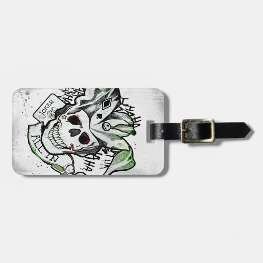 Suicide Squad | Joker Skull "All In" Tattoo Art Bagagelabel (Voorkant horizontaal)