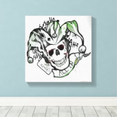 Suicide Squad | Joker Skull "All In" Tattoo Art Canvas Afdruk (Insitu (Houten vloer))