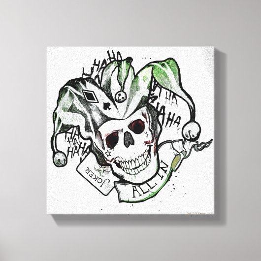 Suicide Squad | Joker Skull "All In" Tattoo Art Canvas Afdruk (Voorkant)
