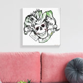 Suicide Squad | Joker Skull "All In" Tattoo Art Canvas Afdruk (Insitu (Woonkamer))