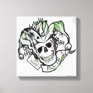 Suicide Squad   Joker Skull "All In" Tattoo Art Canvas Afdruk