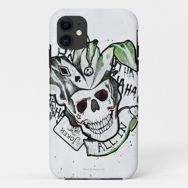 Suicide Squad | Joker Skull "All In" Tattoo Art Case-Mate iPhone Hoesje (Achterkant)
