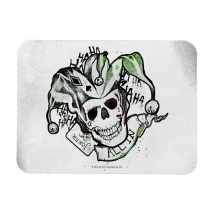 Suicide Squad   Joker Skull "All In" Tattoo Art Magneet