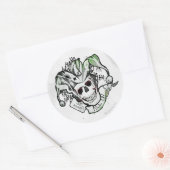 Suicide Squad | Joker Skull "All In" Tattoo Art Ronde Sticker (Envelop)