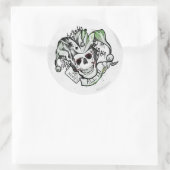 Suicide Squad | Joker Skull "All In" Tattoo Art Ronde Sticker (Tas)