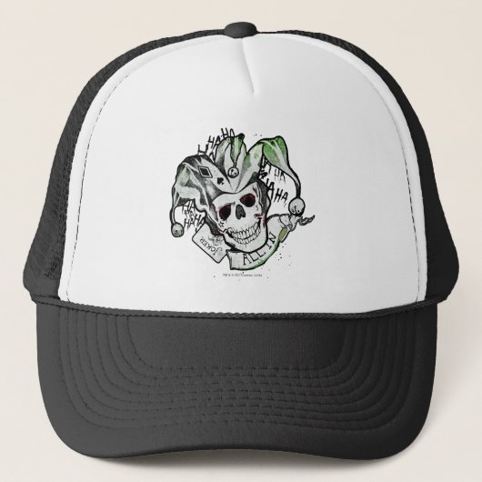 Suicide Squad | Joker Skull "All In" Tattoo Art Trucker Pet (Voorkant)