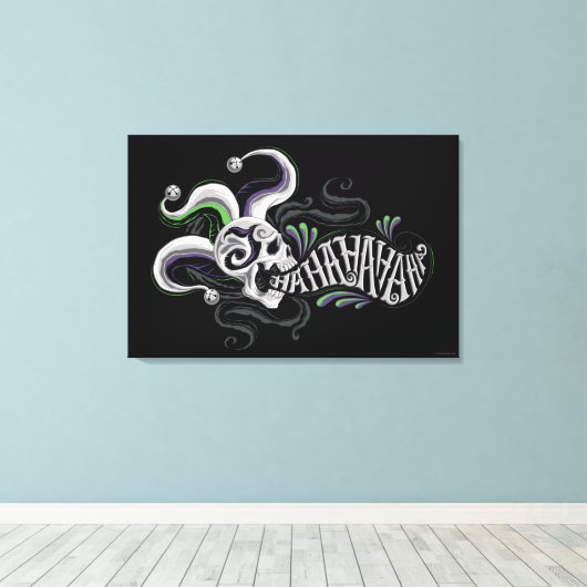 Suicide Squad | Joker Skull - Haha Canvas Afdruk (Insitu (Houten vloer))