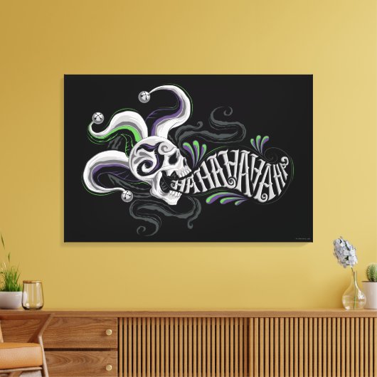 Suicide Squad | Joker Skull - Haha Canvas Afdruk (Insitu (Woonkamer))