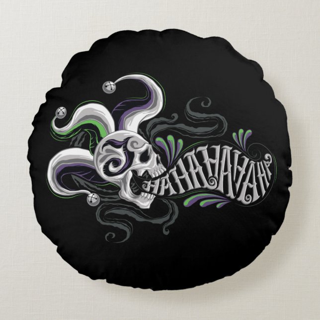 Suicide Squad | Joker Skull - Haha Rond Kussen (Voorkant)