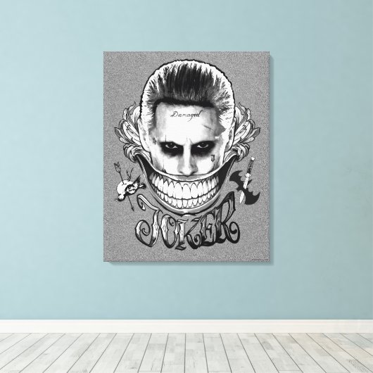 Suicide Squad | Joker Smile Canvas Afdruk (Insitu (Houten vloer))