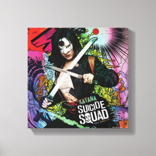 Suicide Squad Katana Character Graffiti Canvas Afdruk