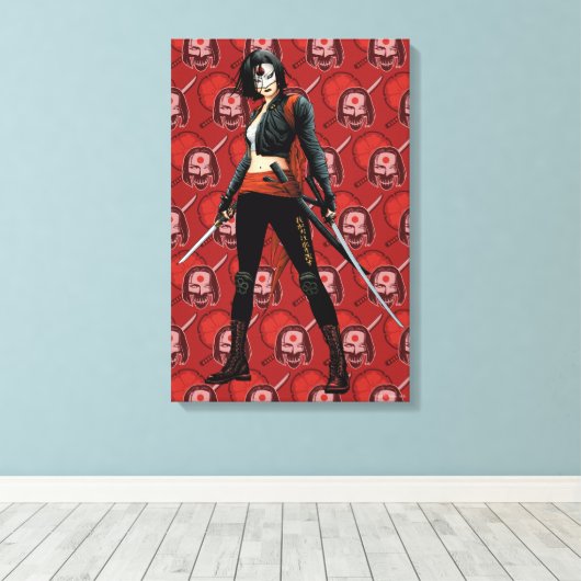 Suicide Squad | Katana Comic Book Art Canvas Afdruk (Insitu (Houten vloer))