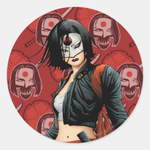 Suicide Squad   Katana Comic Book Art Ronde Sticker