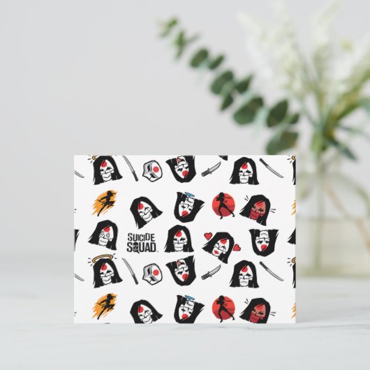 Suicide Squad | Katana Emoji Pattern Briefkaart (Staand voorkant)