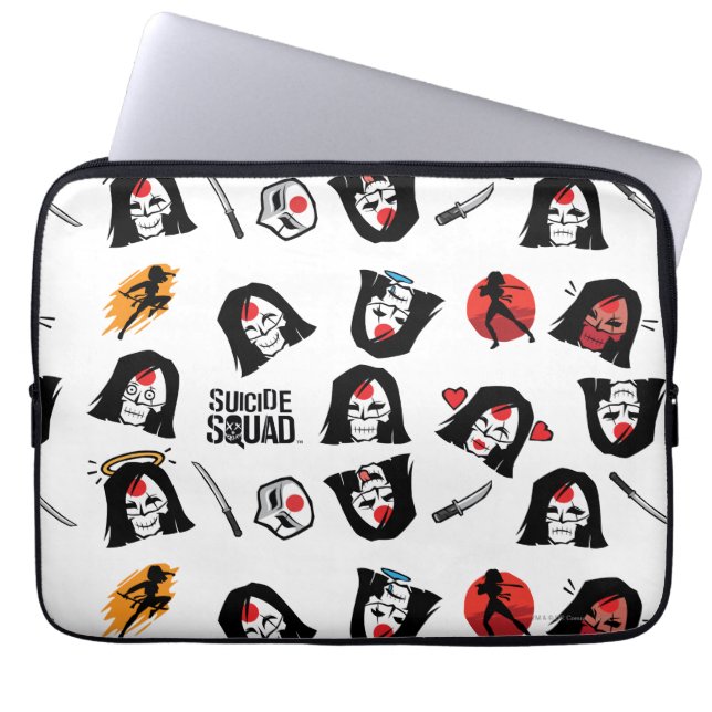 Suicide Squad | Katana Emoji Pattern Laptop Sleeve (Voorkant)