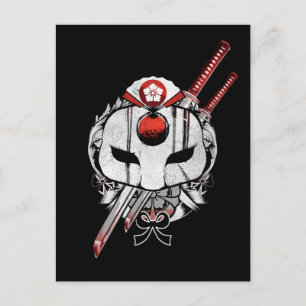 Suicide Squad   Katana Mask & Swords Tattoo Art Briefkaart