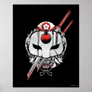 Suicide Squad   Katana Mask & Swords Tattoo Art Poster