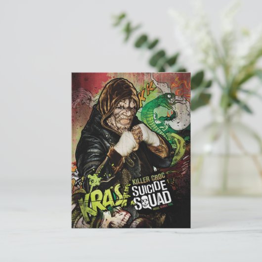 Suicide Squad | Killer Croc Character Graffiti Briefkaart (Staand voorkant)