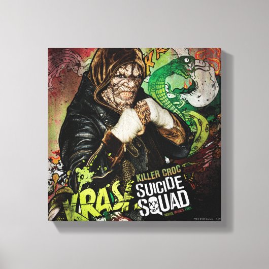 Suicide Squad | Killer Croc Character Graffiti Canvas Afdruk (Voorkant)