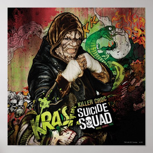 Suicide Squad | Killer Croc Character Graffiti Poster (Voorkant)