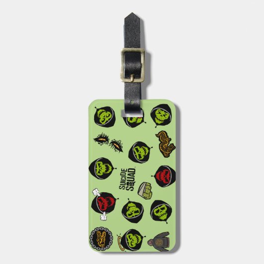 Suicide Squad | Killer Croc Emoji Pattern Bagagelabel (Voorkant verticaal)
