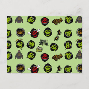 Suicide Squad   Killer Croc Emoji Pattern Briefkaart