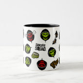 Suicide Squad | Killer Croc Emoji Pattern Tweekleurige Koffiemok (Center)