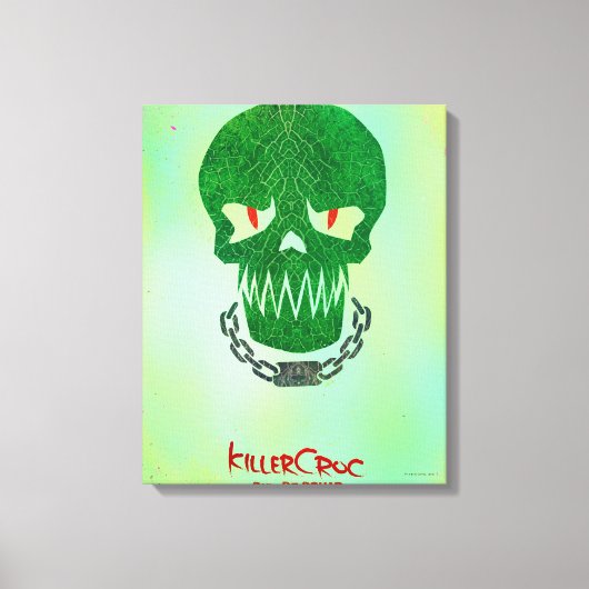 Suicide Squad | Killer Croc Head-pictogram Canvas Afdruk (Voorkant)