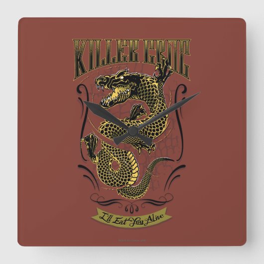 Suicide Squad | Killer Croc Tattoo Vierkante Klok (Voorkant)