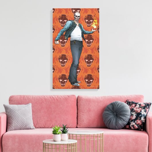 Suicide Squad | Kunst in Comic Book El Diablo Canvas Afdruk (Insitu (Woonkamer))