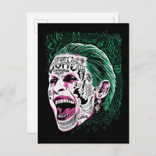 Suicide Squad | Laughing Joker Head Sketch Briefkaart (Voorkant / Achterkant)