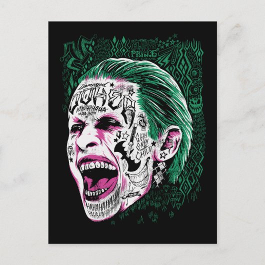 Suicide Squad | Laughing Joker Head Sketch Briefkaart (Voorkant)