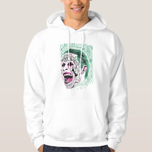 Suicide Squad | Laughing Joker Head Sketch Hoodie (Voorkant)