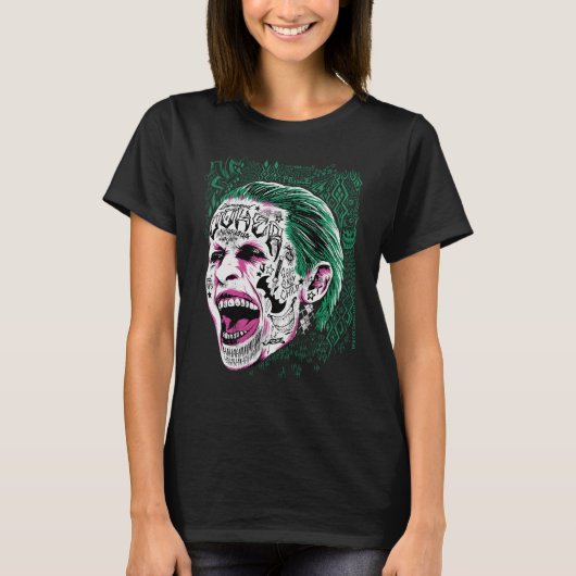 Suicide Squad | Laughing Joker Head Sketch T-shirt (Voorkant)