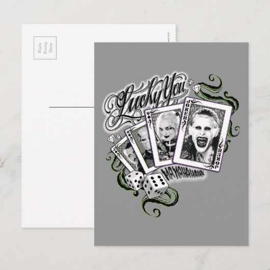 Suicide Squad | "Lucky You"-speelkaarten Briefkaart (Voorkant / Achterkant)